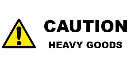 White Caution Heavy Goods Rectangle Shipping Labels